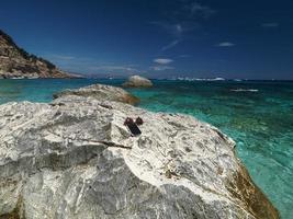 Seagull bay baia dei gabbiani beach sardinia view crystal waters photo