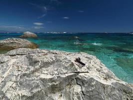 Seagull bay baia dei gabbiani beach sardinia view crystal waters photo