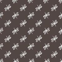 DRAGONFLY PRINT Hand Drawn Seamless Pattern Illustration vector