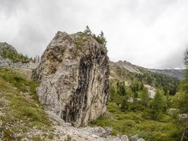 valparola dolomites view on cloudy day photo