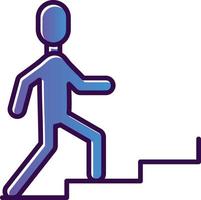 Person Climbing Stairs Vector Icon Design