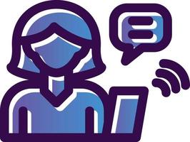 Woman Talking on Call Vector Icon Design