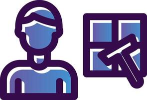 Man Cleaning Window Vector Icon Design