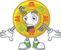 Chinese circle feng shui cartoon character style vector