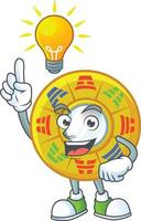 Chinese circle feng shui cartoon character style vector