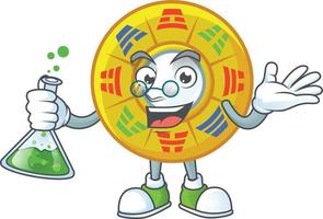 Chinese circle feng shui cartoon character style vector