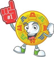 Chinese circle feng shui cartoon character style vector