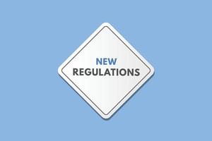 New Regulations text Button. New Regulations Sign Icon Label Sticker Web Buttons vector