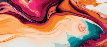 Marble panoramic texture design, colorful multicolored marble surface, curved lines, bright abstract background design - Vector