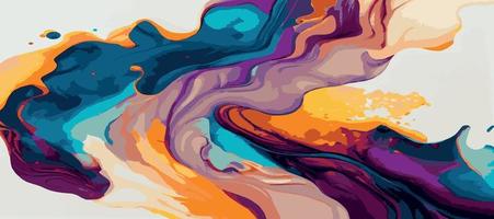 Marble panoramic texture design, colorful multicolored marble surface, curved lines, bright abstract background design - Vector