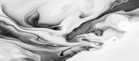 Marble panoramic texture, colorful black and white gray marble surface, curved lines, bright abstract background design - Vector