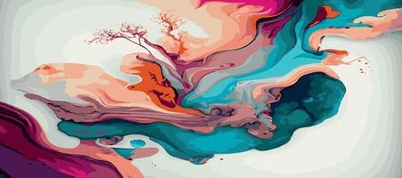 Marble panoramic texture design, colorful multicolored marble surface, curved lines, bright abstract background design - Vector