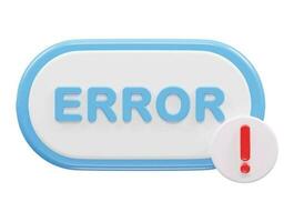 Error icon 3d rendering vector illustration