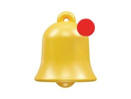 Bell icon 3d render illustration transparent vector