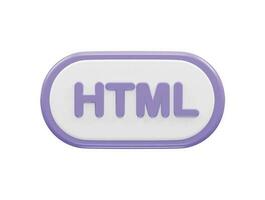 Html icon 3d render vector illustration