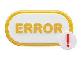 Error icon 3d rendering vector illustration