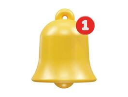 bell icon 3d rendering vector illustration element