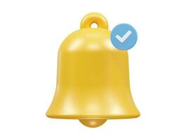 bell icon 3d rendering vector illustration element