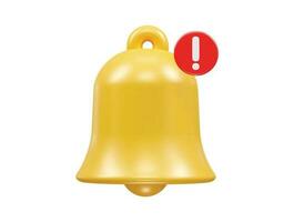 bell icon 3d rendering vector illustration element