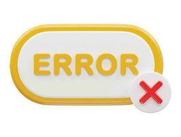 Error icon 3d rendering vector illustration