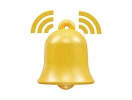 bell icon 3d rendering vector illustration element