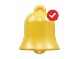 bell icon 3d rendering vector illustration element