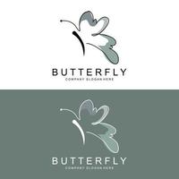 Butterfly Logo Design, Beautiful Flying Animal, Company Brand Icon Illustration, Screen Printing, Salon vector