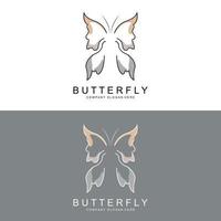 Butterfly Logo Design, Beautiful Flying Animal, Company Brand Icon Illustration, Screen Printing, Salon vector