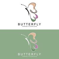 Butterfly Logo Design, Beautiful Flying Animal, Company Brand Icon Illustration, Screen Printing, Salon vector