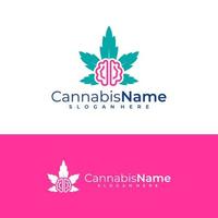 Brain Cannabis logo vector template. Creative Cannabis logo design concepts