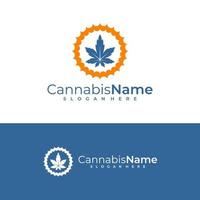 Cannabis Sun logo vector template. Creative Cannabis logo design concepts
