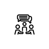 discussion icon. outline icon vector