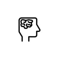 brain icon. outline icon vector