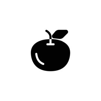 manzana icono. sólido icono vector