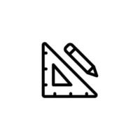 pencil and rules icon. outline icon vector