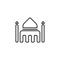 mosque icon. outline icon vector