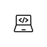 coding icon. outline icon vector