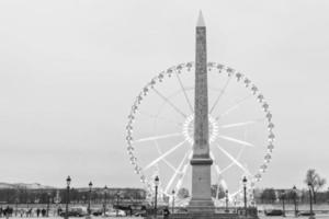 Paris view in black and white photo