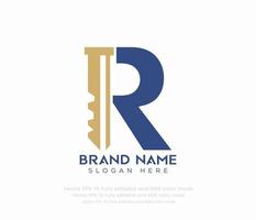 Letter R key logo vector