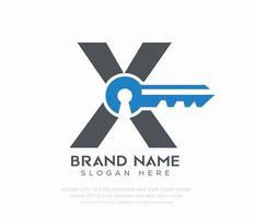 Letter X key logo vector
