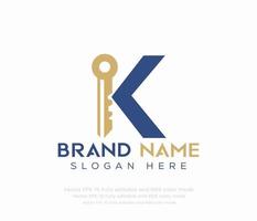 Letter K key logo vector