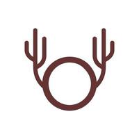 Initial O Deer Horn Logo vector