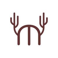 Initial M Deer Horn Logo vector