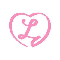 Initial L Love Ribbon Logo vector