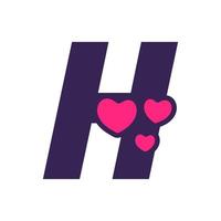 Initial H Love Logo vector