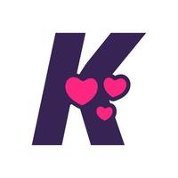 logotipo de amor k inicial vector