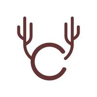 Initial C Deer Horn Logo vector