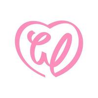 Initial W Love Ribbon Logo vector