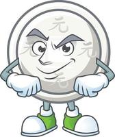 Chinese silver coin cartoon character style vector