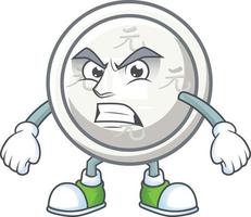 Chinese silver coin cartoon character style vector